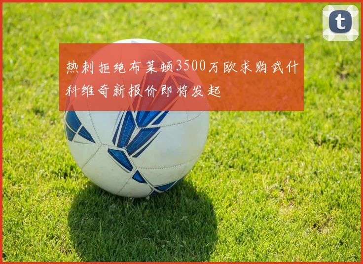 热刺拒绝布莱顿3500万欧求购武什科维奇新报价即将发起